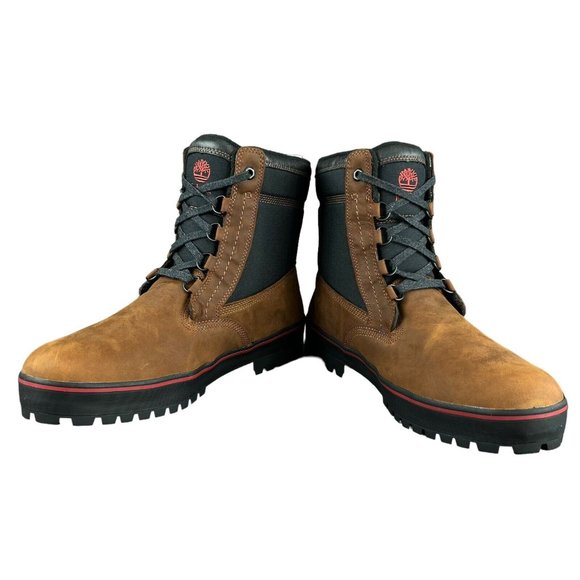 Timberland Spruce Mountain Warm Lined Rust Brown Leather Boots Men's Size 12 M - Picture 8 of 10